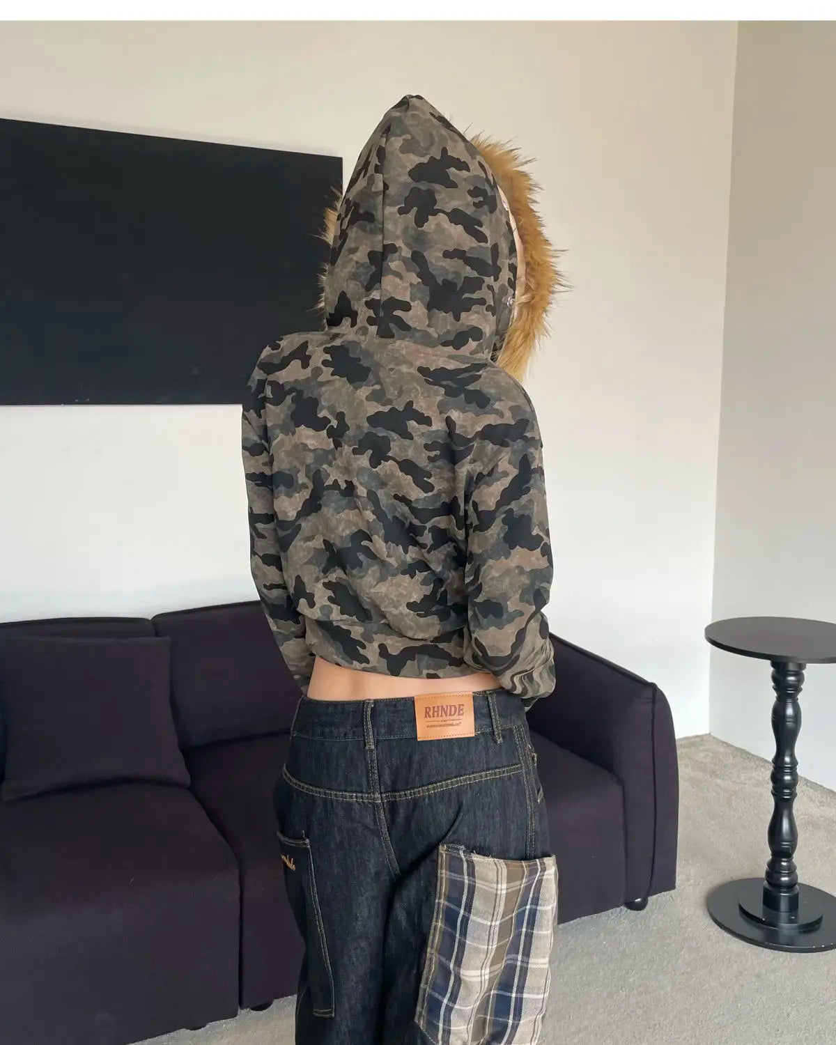 Camo Crop Hoodie