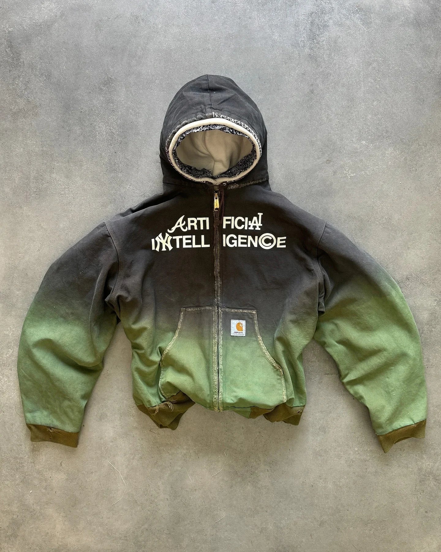 Military Aqua Zip Up Hoodie