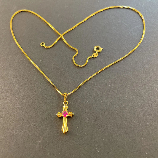 24K Gold Plating Cross Necklace